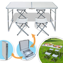 Load image into Gallery viewer, Portable Folding Family Picnic Camping Table with 4 Chairs Outdoor