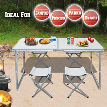 Load image into Gallery viewer, Portable Folding Family Picnic Camping Table with 4 Chairs Outdoor