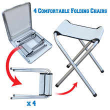 Load image into Gallery viewer, Portable Folding Family Picnic Camping Table with 4 Chairs Outdoor