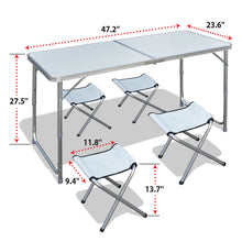 Load image into Gallery viewer, Portable Folding Family Picnic Camping Table with 4 Chairs Outdoor