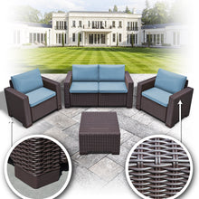 Load image into Gallery viewer, 4PC Rattan Patio Sofa Garden w Cushions Lounge Furniture Set