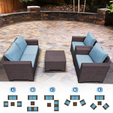 Load image into Gallery viewer, 4PC Rattan Patio Sofa Garden w Cushions Lounge Furniture Set