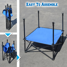 Load image into Gallery viewer, 27.5" Round Foldable Camping Picnic Portable Table with Shelf 4 Cup Holders