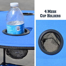 Load image into Gallery viewer, 27.5" Round Foldable Camping Picnic Portable Table with Shelf 4 Cup Holders