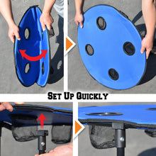 Load image into Gallery viewer, Portable Outdoor Folding Picnic 27.5" Collapsible Round Table with 4 Cup Holders