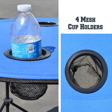 Load image into Gallery viewer, Portable Outdoor Folding Picnic 27.5" Collapsible Round Table with 4 Cup Holders