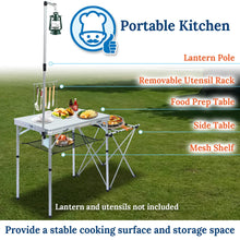 Load image into Gallery viewer, Outdoor Portable Camping Kitchen Folding Alu. Table BBQ Grill Stand w Stoarage