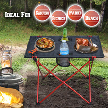 Load image into Gallery viewer, 22x16.5" Portable Folding Picnic Camping Table w 2 Cup Holders& Carry Bag Light
