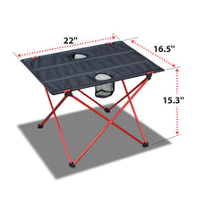 Load image into Gallery viewer, 22x16.5" Portable Folding Picnic Camping Table w 2 Cup Holders& Carry Bag Light