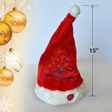 Load image into Gallery viewer, 7.8" Plush Santa Singing Dancing Moving Santa Cap Deer Antlers Party Hat