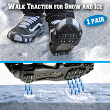Load image into Gallery viewer, S-XL Ice Snow Cleats Traction Grippers Shoes Boots Rubber Spikes 24 Steel Studs