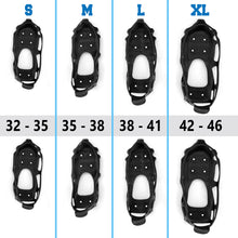 Load image into Gallery viewer, S-XL Ice Snow Cleats Traction Grippers Shoes Boots Rubber Spikes 24 Steel Studs