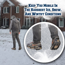 Load image into Gallery viewer, S-XL Ice Snow Cleats Traction Grippers Shoes Boots Rubber Spikes 24 Steel Studs