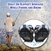 Load image into Gallery viewer, S-XL Ice Snow Cleats Traction Grippers Shoes Boots Rubber Spikes 24 Steel Studs

