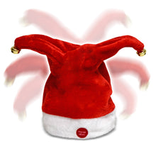 Load image into Gallery viewer, 15x7.8" Plush Christmas Singing Dancing Moving Cap Antlers Ears Party Hat