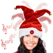 Load image into Gallery viewer, 15x7.8" Plush Christmas Singing Dancing Moving Cap Antlers Ears Party Hat