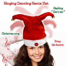 Load image into Gallery viewer, 15x7.8" Plush Christmas Singing Dancing Moving Cap Antlers Ears Party Hat