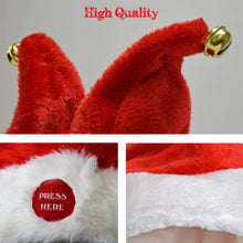 Load image into Gallery viewer, 15x7.8" Plush Christmas Singing Dancing Moving Cap Antlers Ears Party Hat