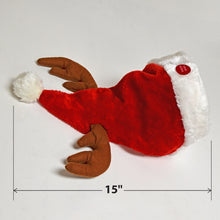 Load image into Gallery viewer, 7.8" Plush Santa Singing Dancing Moving Santa Cap Deer Antlers Party Hat