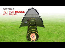 Load and play video in Gallery viewer, Cat Play House Outdoor Kitty Compound Tube Enclosure Yard Pen Cage Fun Tent