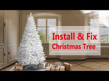 Load and play video in Gallery viewer, Christmas Tree 6FT Steel Base Xmas WHITE NATURAL unlit pine
