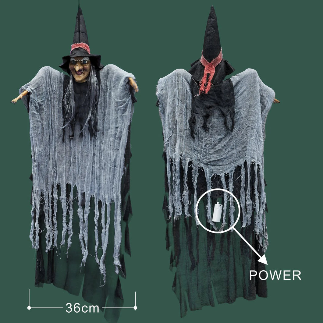 57'' Holloween Ghost Prop Electric Holiday Decor Party Gift Sound Lighted, Witch