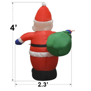 4ft Inflatable Santa Claus Outdoor Yard Decor Lighted Christmas Air Blown Gift
