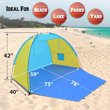 Load image into Gallery viewer, POP UP Potable Beach Shelter Tent Camping Sunshade Outdoor Multi-purpose Tent
