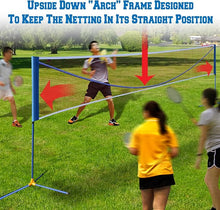 Load image into Gallery viewer, SUNNYOUTDOOR 20ft Portable Badminton Net Volleyball Tennis Net w Stand for Family Sport
