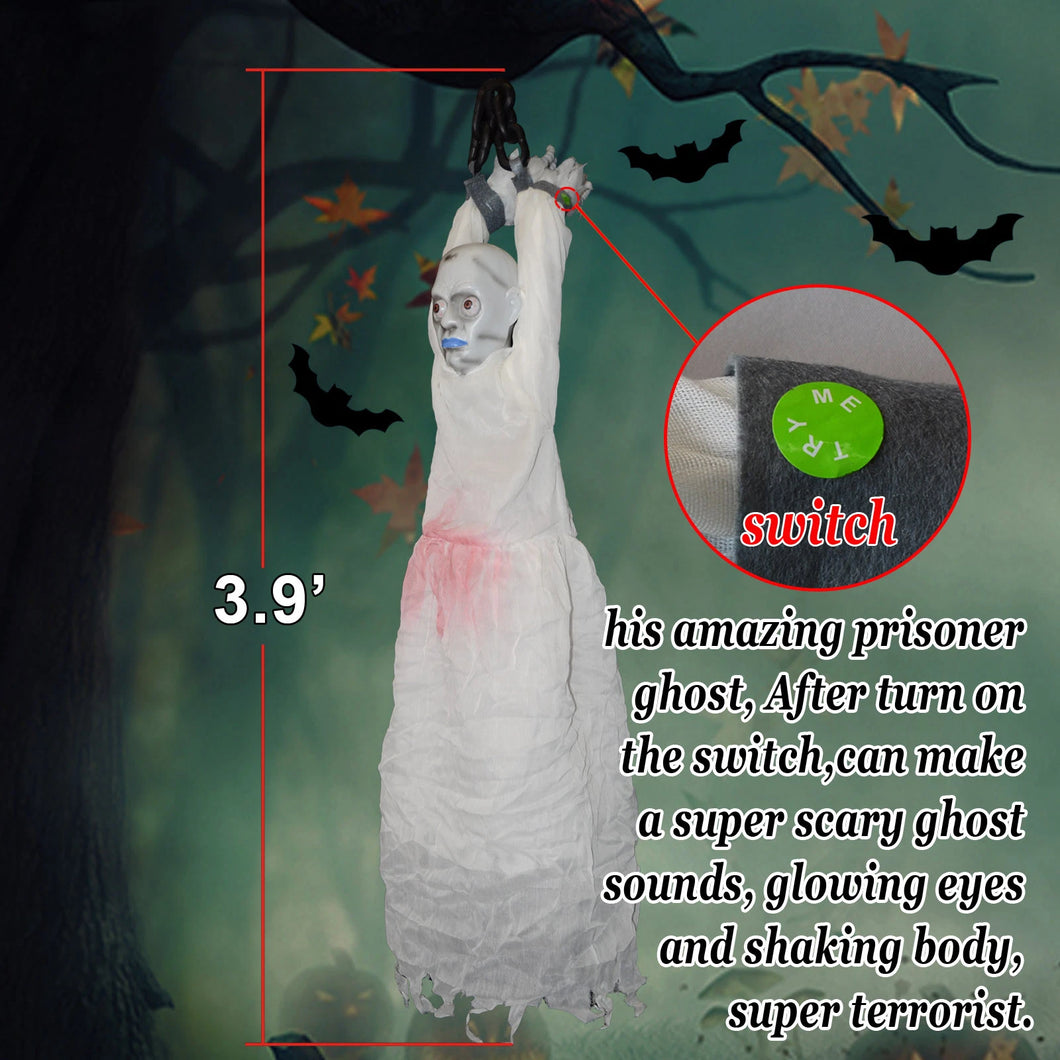 47'' Holloween Ghost Prop Electric Holiday Decor Party Gift Sound Lighted, Prisoner