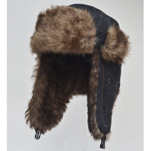 Load image into Gallery viewer, Winter Hats Men Aviator Soft Faux Fur Ear Flaps Hat Cap Winter Ski Trapper w Warm Face Mask
