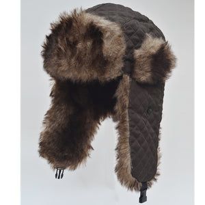 Winter Hats Men Aviator Soft Faux Fur Ear Flaps Hat Cap Winter Ski Trapper w Warm Face Mask