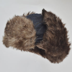 Winter Hats Men Aviator Soft Faux Fur Ear Flaps Hat Cap Winter Ski Trapper w Warm Face Mask