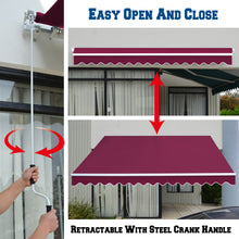 Load image into Gallery viewer, SUNNYOUTDOOR 10&#39;x8&#39; Patio Awning Retractable Awning Sun Shade Manual Patio Deck Awning Outdoor
