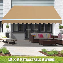 Load image into Gallery viewer, SUNNYOUTDOOR 10&#39;x8&#39; Patio Awning Retractable Awning Sun Shade Manual Patio Deck Awning Outdoor
