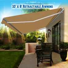 Load image into Gallery viewer, SUNNYOUTDOOR 10&#39;x8&#39; Patio Awning Retractable Awning Sun Shade Manual Patio Deck Awning Outdoor
