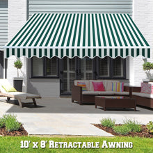 Load image into Gallery viewer, SUNNYOUTDOOR 10&#39;x8&#39; Patio Awning Retractable Awning Sun Shade Manual Patio Deck Awning Outdoor
