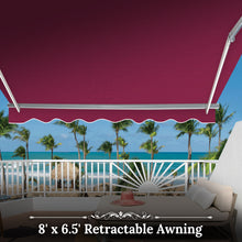 Load image into Gallery viewer, SUNNYOUTDOOR 8x6.5 FT Patio Awning Retractable Outdoor Sun Shade Manual Patio Deck Awning Heavy Duty Awning
