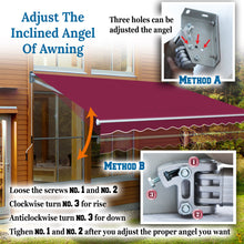 Load image into Gallery viewer, SUNNYOUTDOOR 8x6.5 FT Patio Awning Retractable Outdoor Sun Shade Manual Patio Deck Awning Heavy Duty Awning
