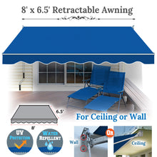 Load image into Gallery viewer, SUNNYOUTDOOR 8x6.5 FT Patio Awning Retractable Outdoor Sun Shade Manual Patio Deck Awning Heavy Duty Awning
