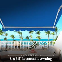 Load image into Gallery viewer, SUNNYOUTDOOR 8x6.5 FT Patio Awning Retractable Outdoor Sun Shade Manual Patio Deck Awning Heavy Duty Awning
