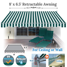 Load image into Gallery viewer, SUNNYOUTDOOR 8x6.5 FT Patio Awning Retractable Outdoor Sun Shade Manual Patio Deck Awning Heavy Duty Awning
