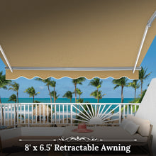 Load image into Gallery viewer, SUNNYOUTDOOR 8x6.5 FT Patio Awning Retractable Outdoor Sun Shade Manual Patio Deck Awning Heavy Duty Awning

