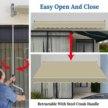 Load image into Gallery viewer, 10x8 FT Patio Awning Retractable Outdoor Sun Shade Manual Patio Deck Awning Heavy Duty Awning
