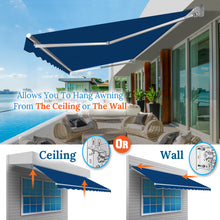 Load image into Gallery viewer, 10x8 FT Patio Awning Retractable Outdoor Sun Shade Manual Patio Deck Awning Heavy Duty Awning
