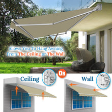 Load image into Gallery viewer, 12x8 FT Patio Awning Retractable Outdoor Sun Shade Manual Patio Deck Awning Heavy Duty Awning

