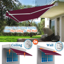 Load image into Gallery viewer, 12x8 FT Patio Awning Retractable Outdoor Sun Shade Manual Patio Deck Awning Heavy Duty Awning
