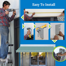Load image into Gallery viewer, 12x8 FT Patio Awning Retractable Outdoor Sun Shade Manual Patio Deck Awning Heavy Duty Awning
