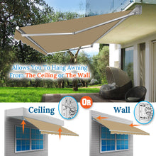 Load image into Gallery viewer, 12x8 FT Patio Awning Retractable Outdoor Sun Shade Manual Patio Deck Awning Heavy Duty Awning
