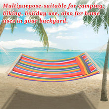 Load image into Gallery viewer, SUNNYOUTDOOR 79&#39;&#39;x55&#39;&#39; Quilted Hammocks for Outside Hammock for Outdoor Garden Balcony, Quilted Fabric Hammock with Pillow Heavy Duty Double Hammock with Spreader Bar, 330 Pound Capacity
